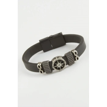 Yıldız Kaliteli Mıknatıslı Suni Deri Bileklik