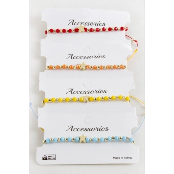 Yıldız Kristal Makrome İp Bileklik