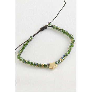 Yıldız Kristal Makrome İp Bileklik