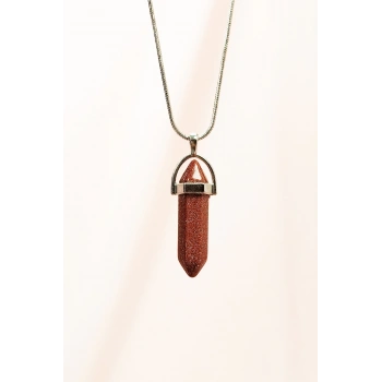 Yıldız Taşı Doğal Taşı Zincirli El Yapımı Tasarımlı Kolye Uç: 3,5 cm Zincir: 20 cm Kutulu