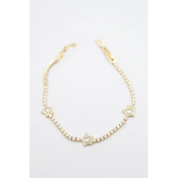 Yıldız Taşlı VİP Bileklik - Altın
