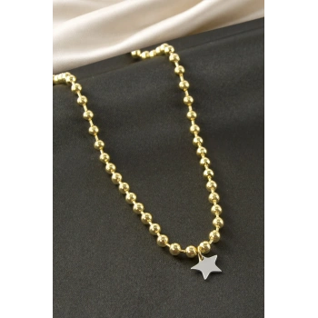 Yıldız Top Zincir Çelik Kolye