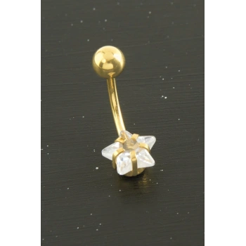 Yıldız Zirkon Taşlı Çelik Piercing 1 Adet