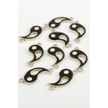 Yin Yang Çift Kulp Mineli Bileklik ve Kolye Ucu Aparatı 1 Adet