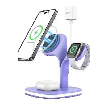 YM-UD22 Kablosuz Şarj Masaüstü Set - Lila
