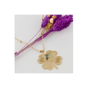 Yonca Figürlü Nazarlı Kolye