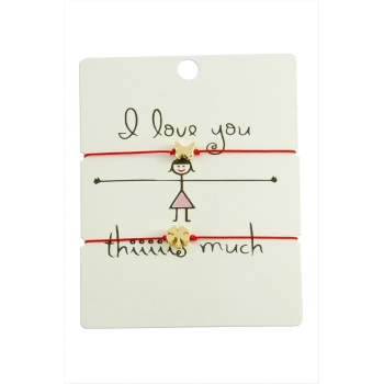 Yonca Kelebek İp Bileklik 2 Adet