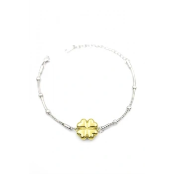 Yonca Zincir Bileklik - Altın