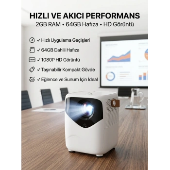 Yüksek Hd Görünümlü Taşınabilir Projeksiyon Cihazı
