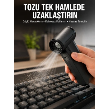 Yüksek Hızlı Kablosuz El Tipi Hava Üfleme Temizlik Cihazı Yeni Nesil