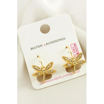 Yusufçuk Taşlı Klipsi Küpe