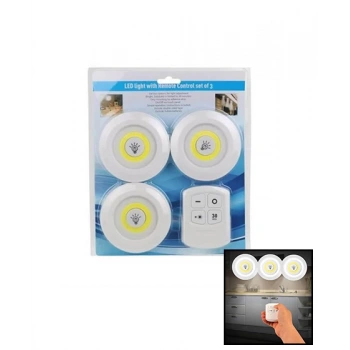 YUVARLAK 3 PARÇA  DOKUNMATİK - KUMANDALI LAMBA SETİ (4887)