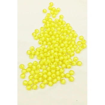 Yuvarlak Boncuk İçten Boncuklu Bileklik Çanta Boncuğu 8 mm 50 gr Sarı - BNC467