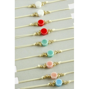 Yuvarlak Cam İp Bileklik