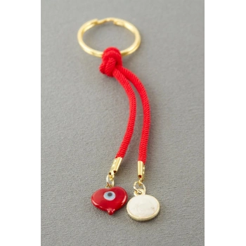 Yuvarlak Camlı İpli Anahtarlık