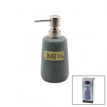 YUVARLAK GRİ - MAT DESEN SERAMİK SIVI SABUNLUK (4887)