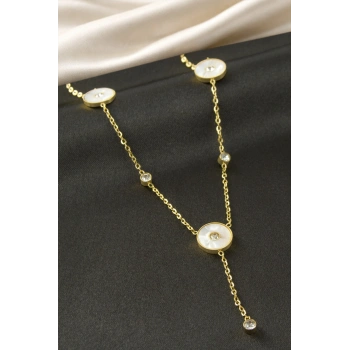 Yuvarlak Sedef Çelik Kolye