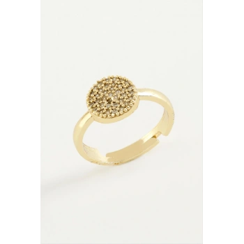 Yuvarlak Taşlı Metal Yüzük