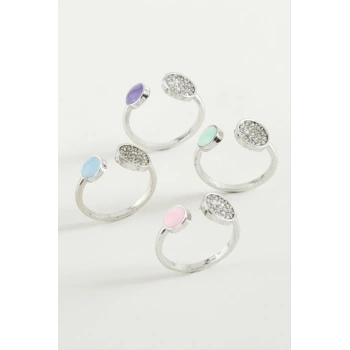 Yuvarlak Taşlı Mineli Eklem Yüzük