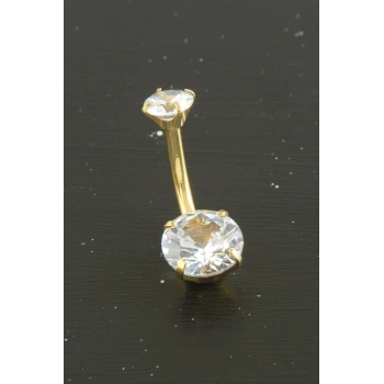 Yuvarlak Zirkon Taşlı Çelik Piercing 1 Adet