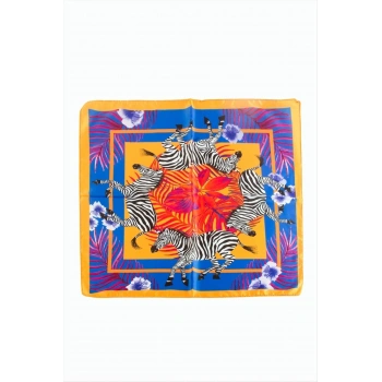 Zebra Desenli Zr Şifon Fular 50*50 cm