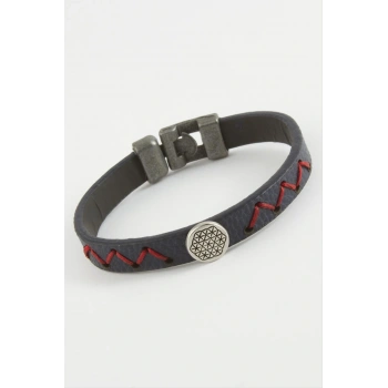 Zemin Desenli Kaliteli Suni Deri Bileklik