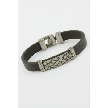 Zemin Desenli Suni Deri Bileklik