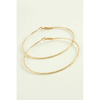 Zikzak Burgulu Metal Halka Küpe 8-9-10 cm