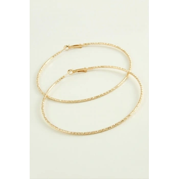 Zikzak Burgulu Metal Halka Küpe 8-9-10 cm