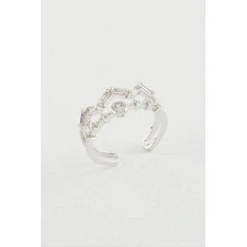 Zikzak Zirkon Taşlı Yüzük