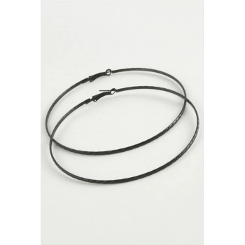 Zincir Desenli Metal Halka Küpe 8-9-10 cm