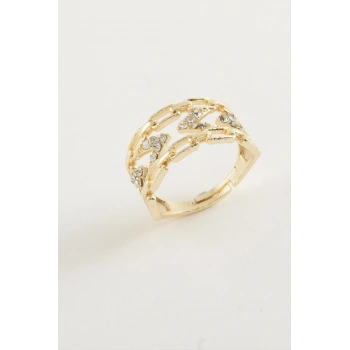 Zincir Şekilli Zirkon Taşlı Yüzük