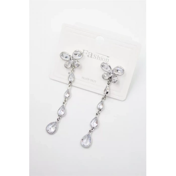 Zirkon Taşlı Küpe - Gümüş