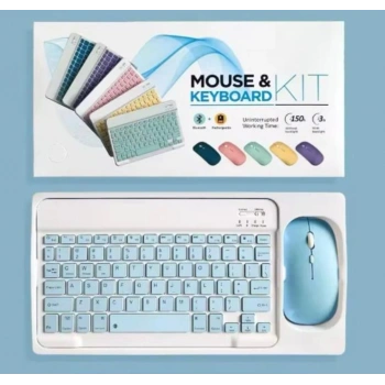 ZR20Km Mavi Kablosuz Klavye Mouse Set