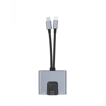 ZR815 Lightning Type-C 3 İn 1 Ethernet Çevirici Aux
