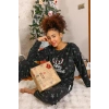 MARSiLYAN- Merry Christmas  Polar Kadın Pijama Takımı Siyah