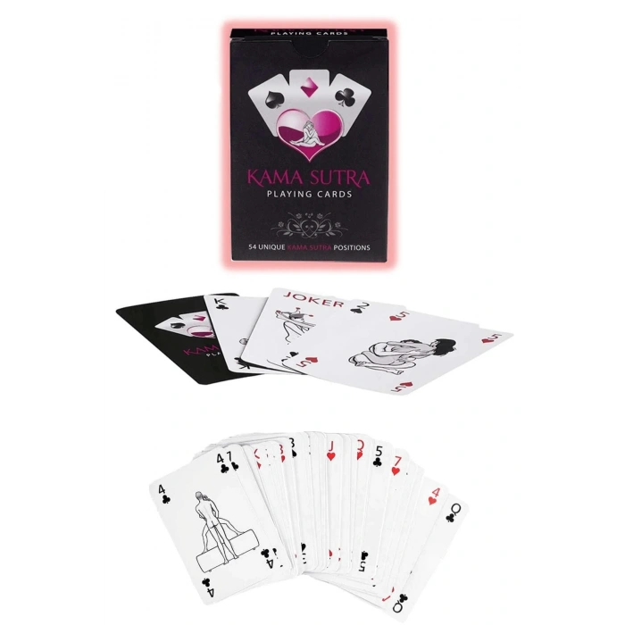 MARSiLYAN-  Sexy Görselli Oyun Kartı Kama Sutra Siyah Ağız Topu Set