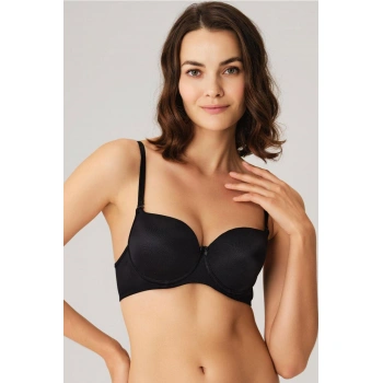 Balenli Desteksiz Dolgusuz Askıları Çıkabilen Günlük Klasik T-shirt Sütyeni