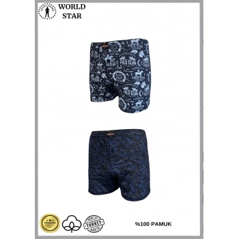 MARSiLYAN- 2li Likralı Pamuklu Renkli Erkek Boxer