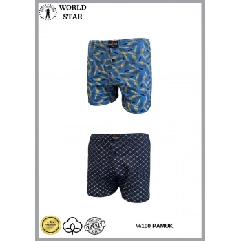 MARSiLYAN- 2li Likralı Pamuklu Renkli Erkek Boxer