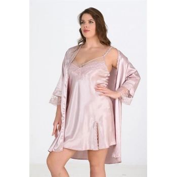 MARSiLYAN- 2li Pudra Sabahlık Takımı Bigsize 6214