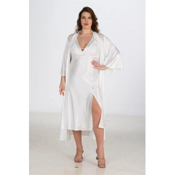 MARSiLYAN- 2li Ekru Sabahlık Takımı Bigsize 6224