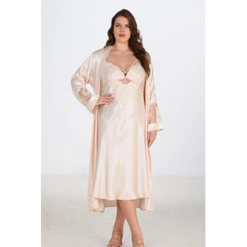 MARSiLYAN- 2li Fildişi Sabahlık Takımı Bigsize 6222