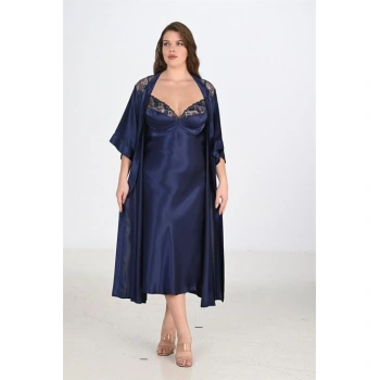 MARSiLYAN- 2li Lacivert Sabahlık Takımı Bigsize 6228