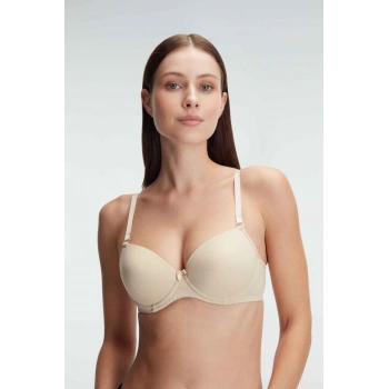 MARSiLYAN- Balenli Desteksiz Dolgusuz Askıları Çıkabilen Günlük Klasik T-shirt Sütyeni