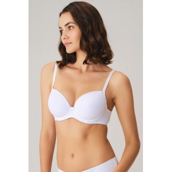 MARSiLYAN- Balenli Desteksiz Dolgusuz Askıları Çıkabilen Günlük Klasik T-shirt Sütyeni