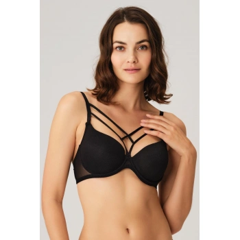 MARSiLYAN- Balenli Desteksiz Dolgusuz Askıları Çıkabilen Yaka Detaylı T-shirt Sütyeni