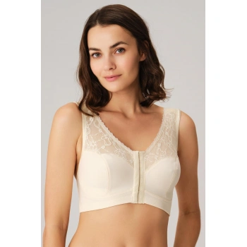 MARSiLYAN- Balensiz Desteksiz Dolgusuz Geniş Askılı Toparlayıcı Önden Açılan Sırt Destekli Küçültücü Sütyen Ten