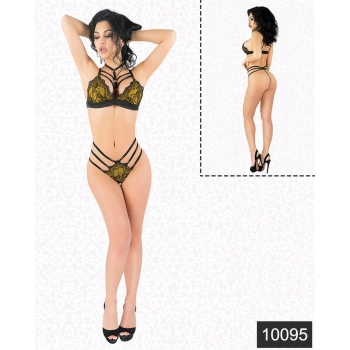 MARSiLYAN-  Seksi Sarı Lamine Jartiyer Takım