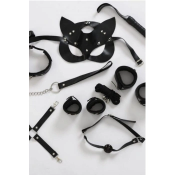 MARSiLYAN- Fantezi Kostüm Maske,kırbaç,tasma,kol Bacak Bileklik,ağız Topu,birleştirici Aparat 700325-1